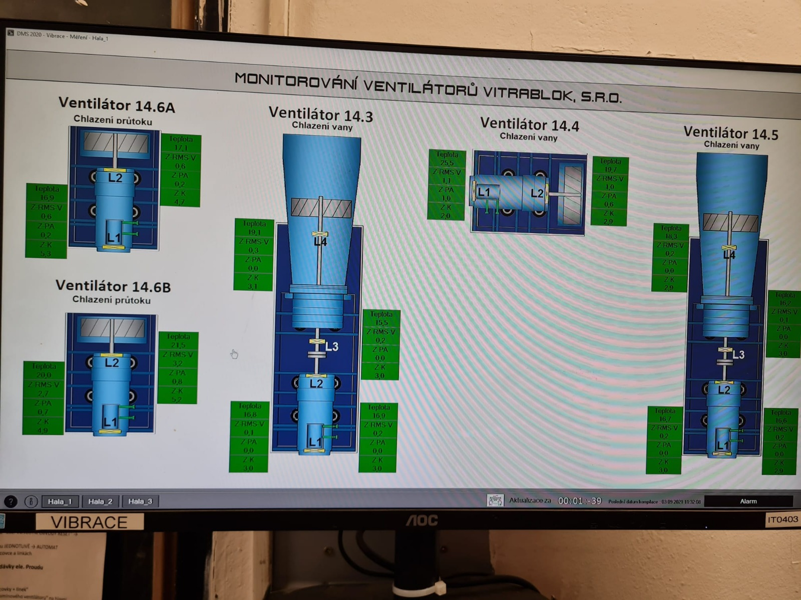 C# WinForms – komunikace s PLC a vizualizace měření vibrací